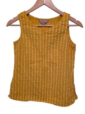 Anouk Sleeveless Blouse Yellow & White Boho Print Size Small
